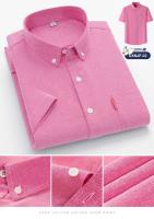 Camisa básica 100% algodón puro, manga corta, casual, business, Oxford, amarillo, blanco, regular USTE, ropa social hombre - details 9
