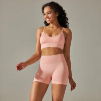 Conjunto Deportivo de Yoga sin Costuras para Mujeres Sports Bra Sin Mangas, Pantalones Cortos - details 24