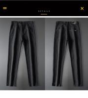 Pantalones informales gruesos de lana para hombre, nuevos pantalones cálidos rectos ajustados para invierno, pantalones informales de negocios para oficina, moda coreana para hombre - details 17