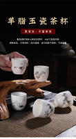 Yangzhi Jade Classic Ciruela Orquídea Bambú Crisantemo Maestro Dehua Porcelana Blanca Oficina y Hogar Taza de Té Grande - details 0