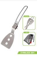 Sartén plegable de Metal portátil, espátula de acero inoxidable 304, herramientas de cocina con bolsa de malla, 1 ud. - details 1