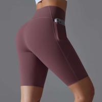 Bolsillos de yoga Secado rápido Correr Ciclismo activo Entrenamiento Gimnasio Pantalones cortos Fiess Cintura alta - details 17