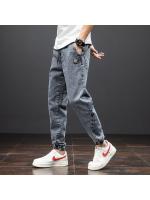 Pantalones Cargo Harem Para Hombre Negro Azul Estilo Callejero Primavera Verano Denim Midweight Cierre Con Cordón Talla Grande Hasta 8XL - details 9