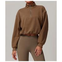 Sudadera con cuello alto y cremallera para mujer, Jersey deportivo holgado informal, ropa de Yoga y gimnasio, adecuada para correr y Fitness - details 5
