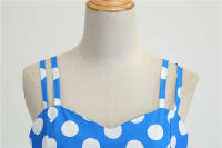 Vestido midi retro de fiesta con estampado de lunares, tirantes finos y cinturón para mujer - details 50