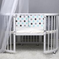 Ropa de cama de circunferencia de cama de bebé, barrera contra choques, barandilla de cuna, circunferencia de cama impresa anticolisión, Riel de cama de seguridad para niños, 130x30cm - details 2