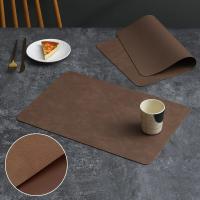 Mantel Individual impermeable, resistente al desgaste, a prueba de aceite, tapete de mesa rectangular de cuero PU aislante del calor, vajilla - details 5