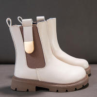 Botas de goma antideslizantes para niñas, botines clásicos de piel cálida, con cremallera, estilo Chelsea, a la moda, para Otoño e Invierno - details 13