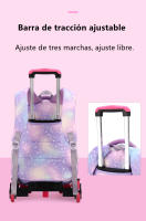 Mochila de Nylon Impermeable con Ruedas Patrón de Estampado 3 Piezas de Estuche y Carretilla - details 8