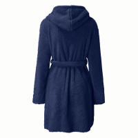 Pijama tipo jersey con capucha para mujer, albornoz cálido de color sólido para el hogar, 2024 - details 20