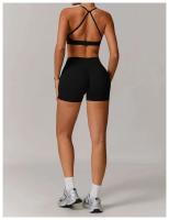 Ropa deportiva de yoga de alta elasticidad para mujer, pantalones cortos absorbentes, pantalones push-pull, monos para ciclismo, jogging y fiesta - details 22