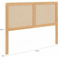 Cabecero de cama con pie (140 cm), diseño de cannabos y madera - details 1