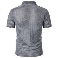 Ropa deportiva para correr para hombre, poste de pie de manga corta de alta elasticidad de verano, suéter básico de punto fino - details 21