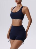 Conjunto Deportivo de Yoga sin Costuras para Mujer, Sujetador Deportivo y Leggings Cortos para gimnasio, 2 Piezas - details 11