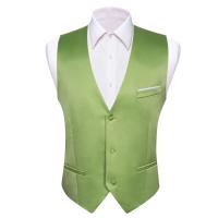 Chaleco de seda para hombre, 30 colores, liso, negro, azul, verde, rojo, Pik Gold Champain, chaleco ajustado de satén morado, Tops para hombre - details 64