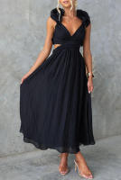 BUNO-Vestidos sin mangas para mujer, vestido plisado con tirantes elegantes, Espalda descubierta, vestidos de lino y algodón de verano, cintura alta, venta al por mayor, envío triangular - details 12
