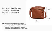 Bolso de Hombro de Cuero PU Suave para Mujer Estilo Retro Bolso Bandolera de Doble Cremallera Gran Capacidad Bolso Diario - details 0