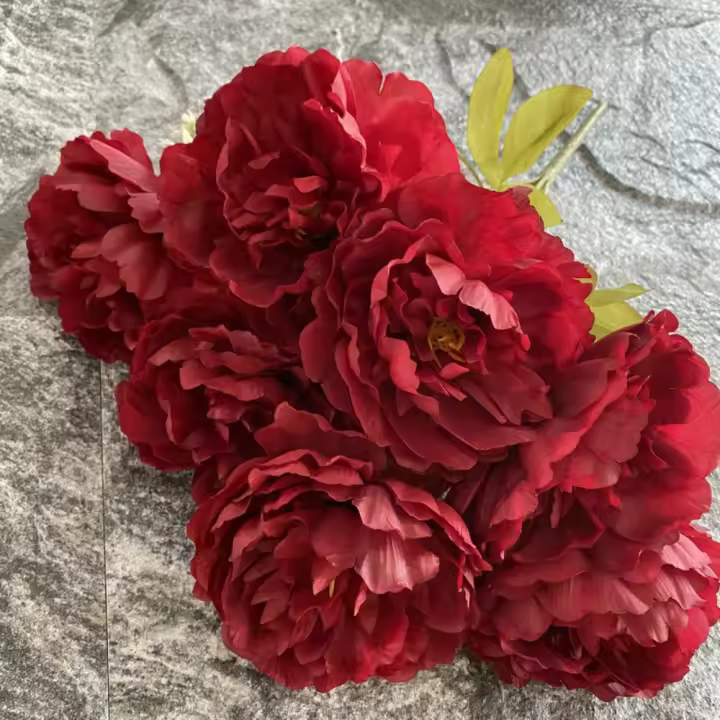Exquisita simulación de flores de peonía, hermosas flores de seda, flores artificiales, decoración de mesa de flores falsas duraderas - 1