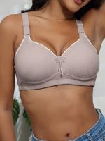 Sujetadores inalámbricos con Tirantes ajustables y ribete de encaje, Conjunto de sujetador sin aros con estampado cómodo para mujer, surtido, paquete de 5 - details 2