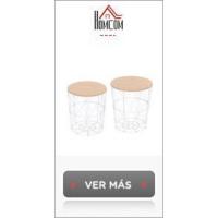 Juego de 2 Mesas Auxiliares con Patas de Madera Mesas Nido Mesas de Café para Salón Dormitorio Oficina 59,5x39,5x45 cm y 44,5x28,5x40 cm Blanco - details 8