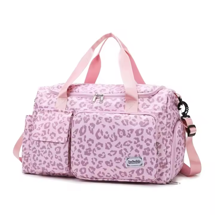 Bolso de Viaje de Gran Capacidad Diseño de Leopardo Bolsillos para Deportes y Fitness - 1
