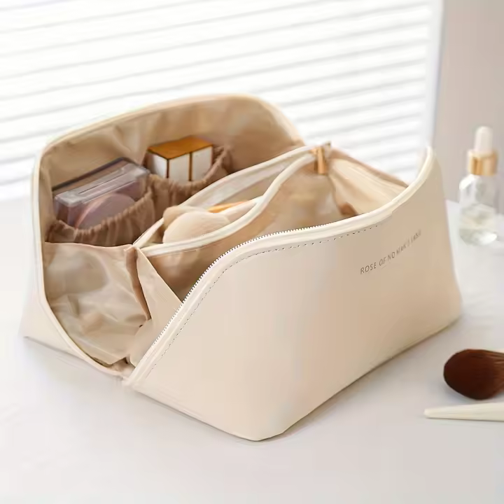 Bolso de cosméticos grande y portátil para mujeres, ideal para maquillaje, viajes, piel y artículos de tocador Organizador de - 1