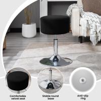 Taburete de Maquillaje Redondo Pequeño Giratorio de Altura Ajustable Taburete Bar Bajo PU para Tocador, Dormitorio, Oficina en Casa y Salón Blanco, BH14ws-1 - details 20