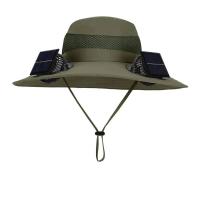 Ventilador de carga USB extraíble, gorra para senderismo al aire libre, con 2 ventiladores solares, sombrero para el sol de ala ancha para pescar - details 7