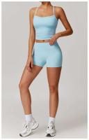 Conjunto de Yoga de Alta Cintura Top Deportivo Halter para Mujer Leggings de Cintura Afilada - details 4