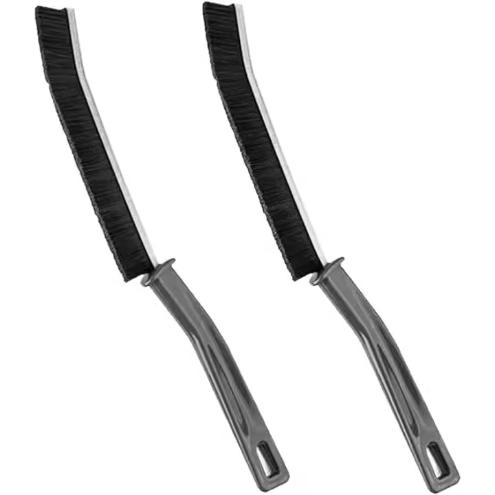Cepillo de limpieza de hendiduras, 2 piezas, cerdas duras, multifuncional para baño, cocina, azulejos, ventana - 1