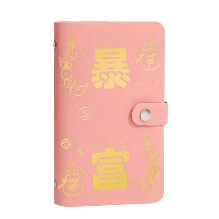 Carpeta de desafío de 100 sobres, libro de desafíos de ahorro de dinero de cuero PU resistente al agua, cuaderno de presupuesto de efectivo fácil de limpiar - 1