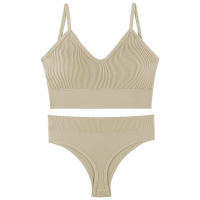 Sujetador deportivo de color sólido para mujer, ropa interior de gimnasio, yoga, entrenamiento atlético, suave, acolchado, 2 piezas - details 26
