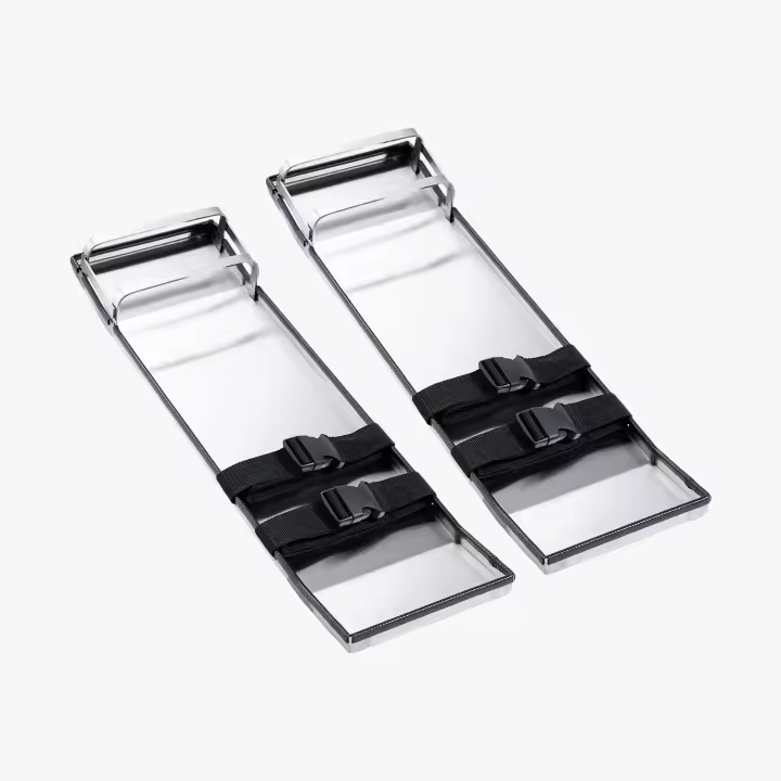 SucceBuy Rodilleras de hormigón de acero inoxidable, deslizadores para trabajos de hormigón, par de rodilleras con correas - 1