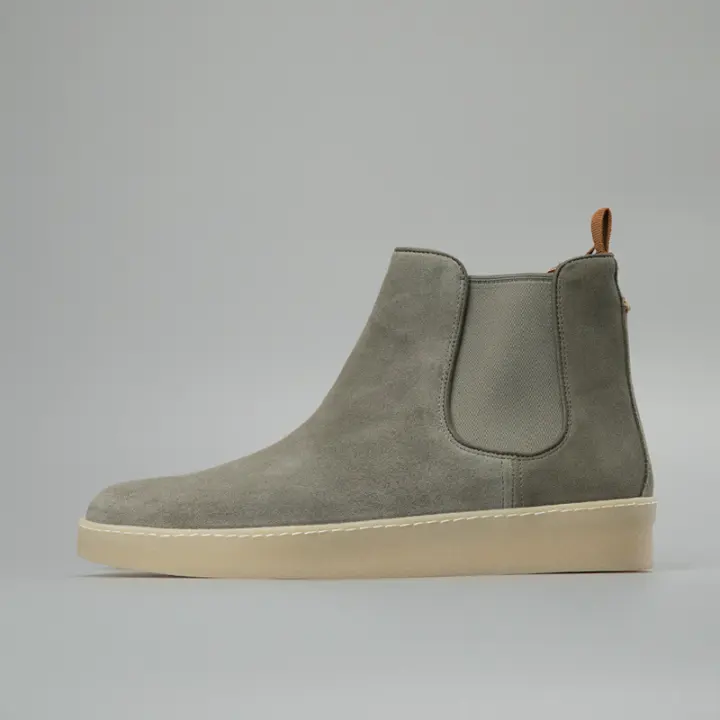 Botas Chelsea casuales de cuero premium británico, piel de alta calidad, color sólido. - 1