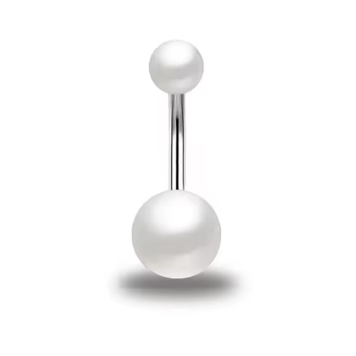 Pendiente de acero inoxidable para mujer, Piercing geométrico para el ombligo, joyería para el cuerpo, perlas - 1