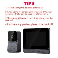 Timbre con vídeo inalámbrico con pantalla HD de 10,92 cm: elegante negro, intercomunicador bidireccional, visión nocturna por infrarrojos, batería recargable de larga duración, fácil instalación, no se necesita aplicación para seguridad en el hogar, timbr - details 2