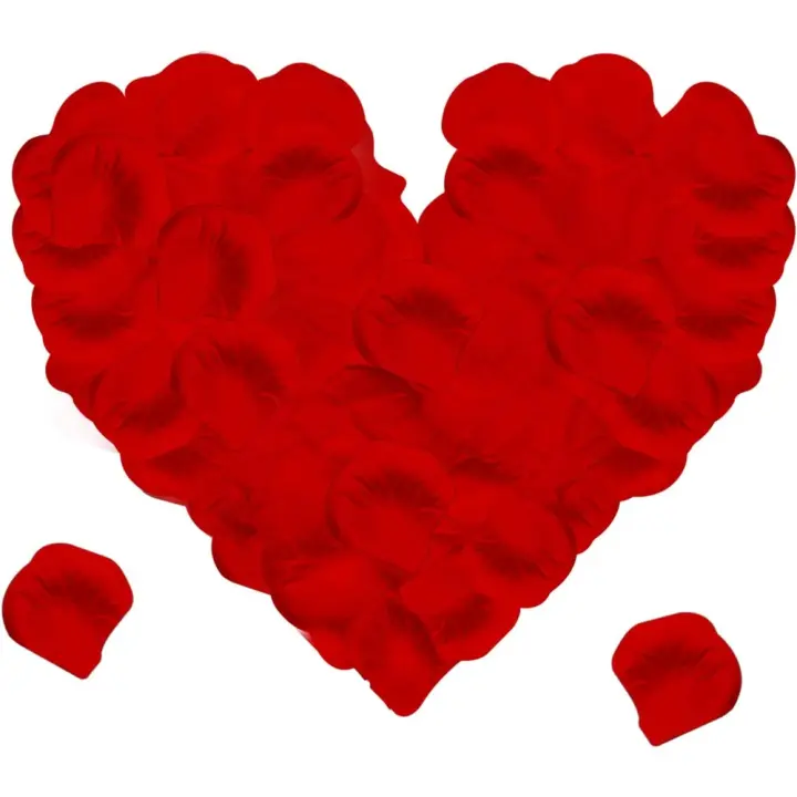1200PCS Pétalos Rojas Artificiales, Pétalos Rojas - Boda, Día de San Valentín, Centro de Mesa, Cumpleaños, Ambiente Romántico - 1