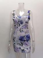 Vestido Mini de Impresión para Mujer Primavera-Verano Sin Mangas, Adelgazado en Caderas, Vestido Corto de Moda para Club Nocturno - details 9