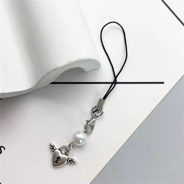 Accesorios para teléfono, cordón para teléfono, dijes para bolso, correa para teléfono móvil Y2k, dijes para teléfono con estrella, colgante para teléfono, cadena rosa para chica guay - 1