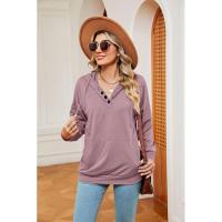 Sudadera con capucha informal para mujer, moda coreana para botones planos - details 23