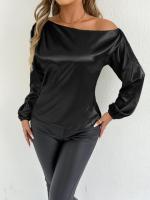 Blusa de satén de color blanco de manga larga, nueva camisa de verano para mujer - details 17