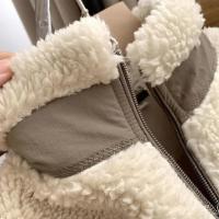 Chaqueta de Cuello Alto de Vellón de Lana de Oveja Caliente y Suelta para Otoño-Invierno - details 9