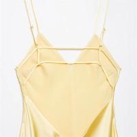 Vestido de Satén Sin Mangas y Sin Espalda Versátil Falda Larga con Correas Sueltas para Mujer en Verano - details 7
