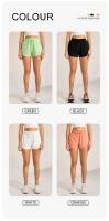 Pantalones cortos deportivos para mujer, pantalones de yoga holgados con cintura de tres cuartos, elásticos, de secado rápido, transpirables y antideslumbrantes - details 8