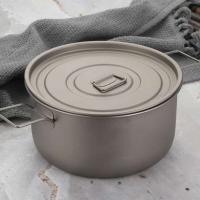 Olla para exteriores de gran capacidad, olla colgante de titanio de 1,8 litros con sistema digestivo de tapa, camping portátil ultraligero y - details 11