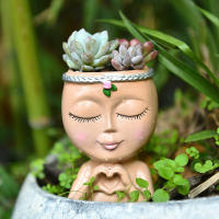 Amor europeo transfronterizo chica medio cuerpo suculenta planta verde maceta almacenamiento en el hogar patio jardín decoración de alta gama - details 1