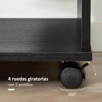 Armario de Ropa con Ruedas Organizador de Ropa de Dormitorio Estante Abierto con Barra - details 3