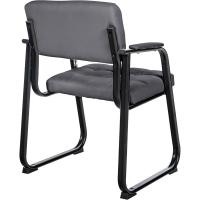 B Tapizada En Cuero Sintético I Silla De Espera con Reposabrazos I Silla Confidente con Base De Metal I Color:, Color:Negro - details 21
