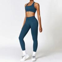 Conjunto de Yoga 2 Piezas Deporte para Mujeres Ropa de Gimnasio con Sujetador Deporte Mallas Cintura Alta Shorts Yoga Leggings Traje de Fitness Material Exterior de Nylon - details 2