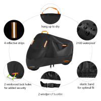 Cubierta de Moto Universal Impermeable 210D con Espesor de Tela Oxford Protección contra Polvo Lluvia Nieve Cubierta de Sol para Motocicleta con Protección UV - details 2